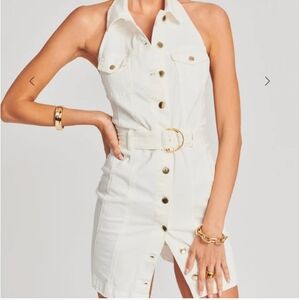 Retrofete White Halter Dress